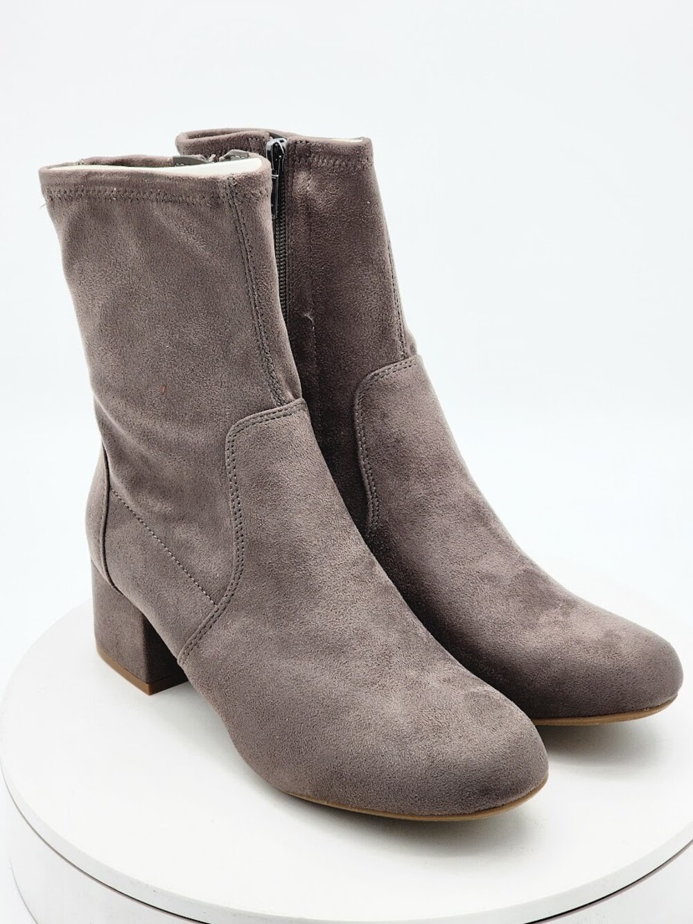 Reaction Kenneth Cole Road Stretch Taupe Ankle Boots Women’s Size 8 M